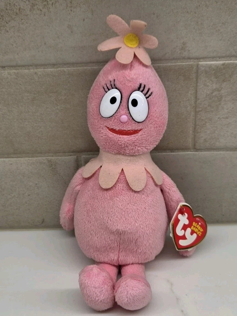 Yo Gabba Gabba TY Beanie Baby Foofa Nick Jr 9.5" Stuffed Toy With Ty Tag